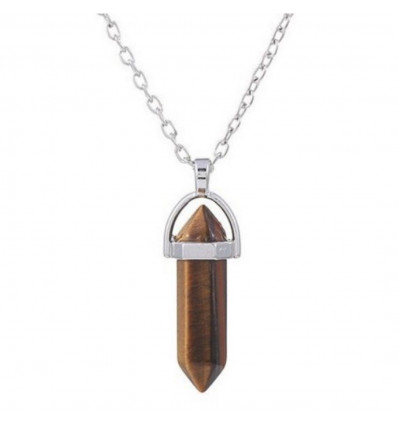 Necklace with pendant edge Tiger Eye natural. Protection, self-Confidence.