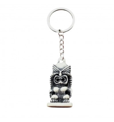 Key holder /White Tiki bag deco - Polynesian style