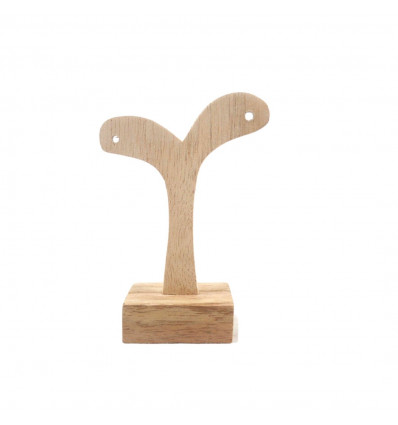 Small tree with earrings - raw solid wood - face