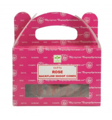 Box of 24 incense cones Backflow Rose - Natural Indian Incense Satya Sai Baba