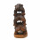 Les 3 singes de la sagesse XL. Statue en bois marron 40cm - Dos