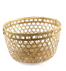 Braided rattan storage basket - bohemian style - face