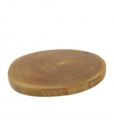 Round flat bottoms in solid teak - table decoration