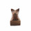 Cale-porte chat en bois marron sculpté à la main - face