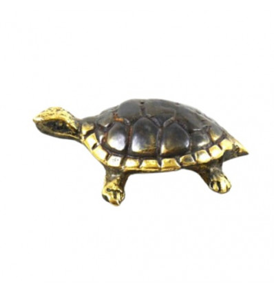 Mini statuetta di tartaruga terrestre in bronzo 4 cm
