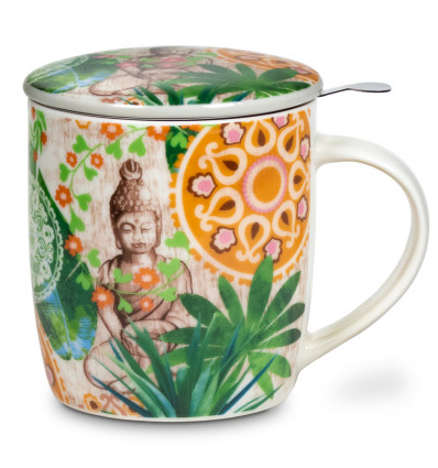 Tazza tè infusore 400ml fiore di decorazione della vita