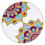Sous-verres ronds motif Mandala turquoise - Lot de 6