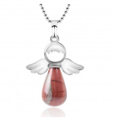 Collana "My Guardian Angel" in jaspe rosso naturale