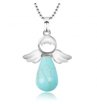 "My Guardian Angel" necklace in turquoise Howlite