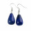 Shape earrings drop lapis lazuli, hook, plated silver.