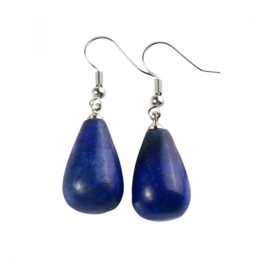 Boucles d'oreilles goutte d'eau en pierre naturelle Lapis lazuli
