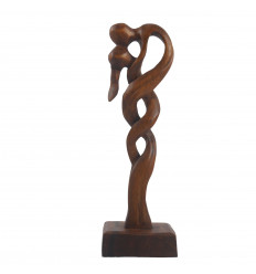 Abstract statue couple intertwined "Infinite Passion" 50cm - Tinted wood