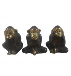 Statuettes Deco the 3 Monkeys of Wisdom in Bronze 6.5cm