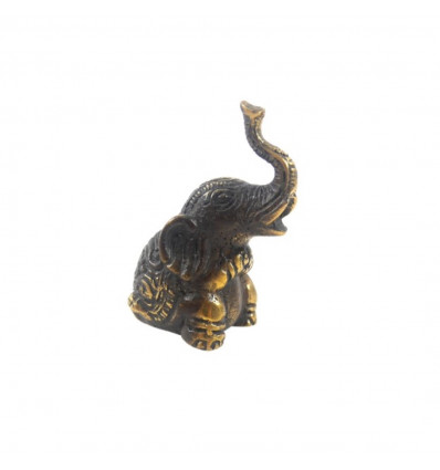 Trombe di statuetta di elefante in aria di bronzo 7,50 cm