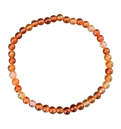 Natural Carnelian Bracelet - 4mm Balls