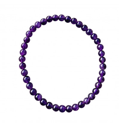 Natural Amethyst Bracelet - 4mm Balls