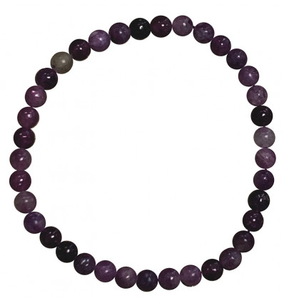 Natural Lepidolite Bracelet - 4mm Balls