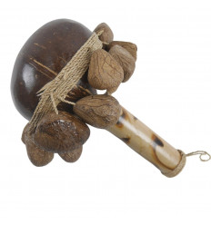 Bamboo coconut maracas and Pangi fruit shells - Craft music instrument