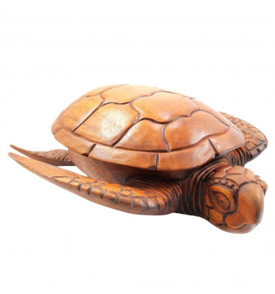 Turtle jewelry box, empty pockets, handcrafted wood carving.