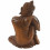 Buddha Statue Thinker h30cm - solid Wood carved by hand.