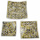 Plat Mosaïque carré en Terre cuite 25x25cm - Décor en Mosaïque de verre Doré et Noir motif Fleur de Vie
