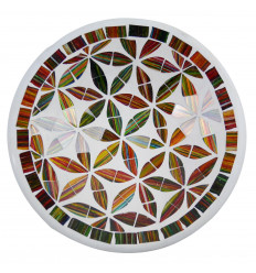 Grand plat ø27cm en Terre cuite et Mosaïque de verre - Coloris Multicolore