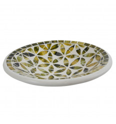 Large dish - 27cm terracotta and glass mosaic - Black color - gold