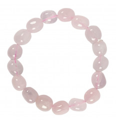 Lithotherapy bracelet in Quartz Rose, 10mm aaa rolled stones