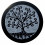 Black and grey round incense holder in Soapstone - Tree of Life Symbol Roots