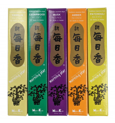 Bouquet "TOP 5" Morning Star - Assortment of 250 Japanese incense sticks (5 fragrances)