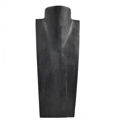 Busto Destocking - Nero Legno Massello Collana Display 35cm