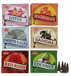 Romantic Rose Aphrodisiac White Sage Dragons Blood Various Scents of cone Incense Sandalwood