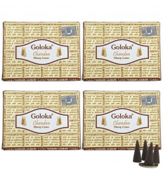 Indian Incenso Goloka Sandalo - set di 4 scatole da 10 coni