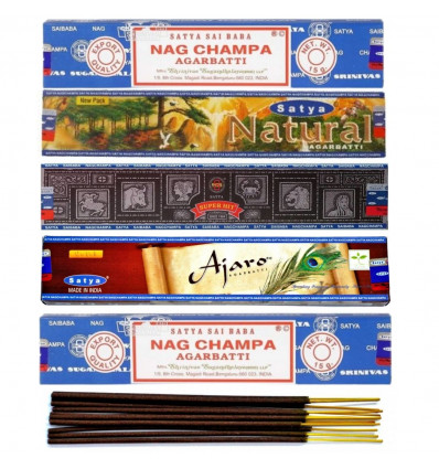 Assortment of incense "Best of Satya Sai Baba." Lot of 5 boxes of 15g, 60 sticks