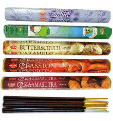 Assortment of incense Bouquet - Gourmet (5 scents) Lot of 100 sticks brand HEM