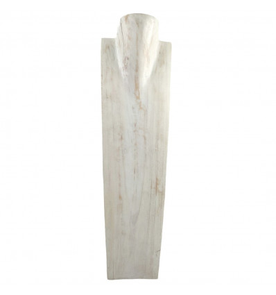 Destocking! Espositore speciale collane lunghe 60cm in legno finitura busto "cerusé bianco"
