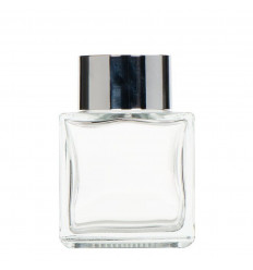Empty Glass Container 200ml Silver Neck - Goa Rattan Stem Perfume Diffuser