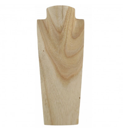 Destocking! Busto - Espositore collana in legno massello grezzo 35cm