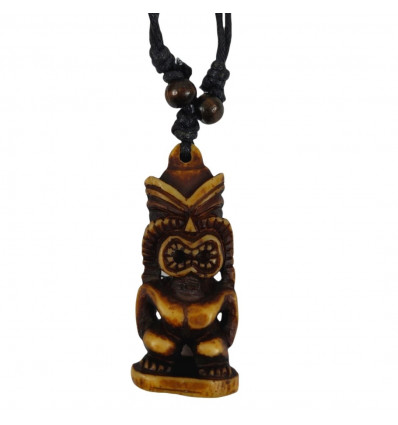 Mixed style Polynesian, Maori, caramel color Tiki necklace.