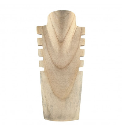 Destocking! Toothed collar display in raw solid wood 30cm