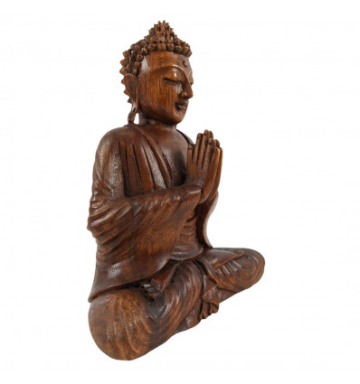 Cadre « bouddha » bois naturel sur fond noir