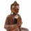 Seduta di buddha di legno massello intagliato a mano-h20cm - Mûdra Atmanjali , le mani giunte verso il cielo