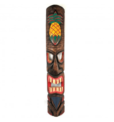 Large MaskTiki Polynesian style 100cm. Pineapple Pattern