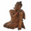 Seduta Statua di Buddha h30cm legno massello intagliato a mano