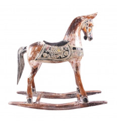 Rocking horse wooden decoration, retro vintage nostalgic.