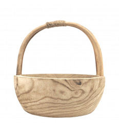 Basket "Pure Wood" in raw wood ø28cm