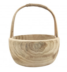 Large Basket "Pure Wood" in raw wood ø33cm