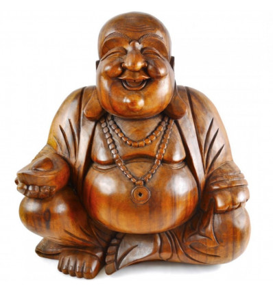 Statua di Buddha in legno intagliato cinese 60cm XXL