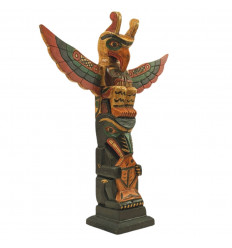 Indian Totem to pose 30cm in Wood, Native American Decoration Far Wes
