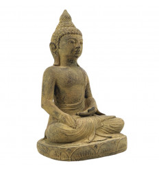 Statue of Buddha Bhumisparsha Sitting in Stone 30cm